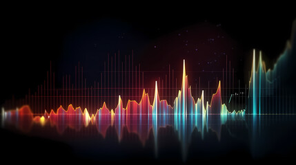 Stock market chart line concept, business chart on stock market background