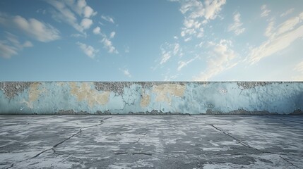 Sky Blue background on cement floor texture 