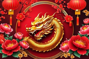 Fototapeta premium chinese dragon statue