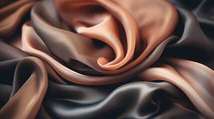 Elegant Rose Gold Satin Fabric With Luxurious Texture.