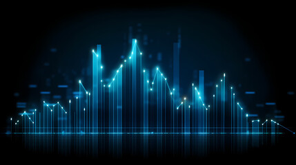 Stock market chart line concept, business chart on stock market background