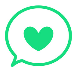 シンプルな緑色のハートマークと吹き出し
