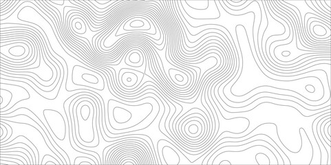 Ocean topographic line map with curvy wave isolines vector illustration. Abstract topographic contours map background, Vector contour topographic map. Cartography texture abstract banner use..