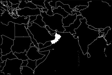  Oman map Asia black background