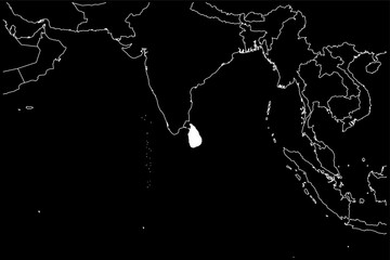 Sri Lanka map Asia black background