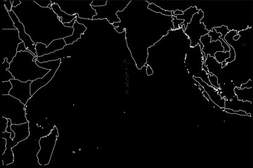 Maldives map Asia black background