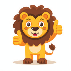 Obraz na płótnie Canvas ライオンがthumbs up, いいねと親指を立ててgoodポーズしているイラスト