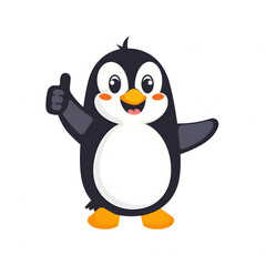 Fototapeta premium ペンギンがthumbs up, いいねと親指を立ててgoodポーズしているイラスト