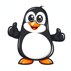 ペンギンがthumbs up, いいねと親指を立ててgoodポーズしているイラスト