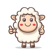 羊がthumbs up, いいねと親指を立ててgoodポーズしているイラスト
