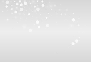 Silver Snowfall Vector Grey Background. magic