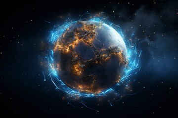 Obraz premium earth in space with generative ai