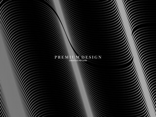 Abstract curved Diagonal Striped black Background. Vector slanted curved, waving lines pattern. New style for business design with dark colors.