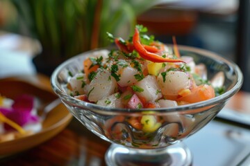 Ceviche. Mexican food. Food background 