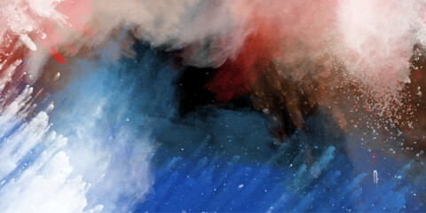 Red Blue abstract watercolor,empty space AI format.dreamy atmosphere vector desing overlay perfect.blurred photo,ethereal vapour,powder and smoke for effect.
