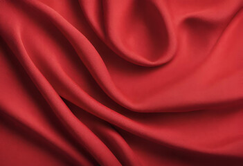 Obraz premium Luxury red satin fabric cloth abstract background, Red fabric texture background