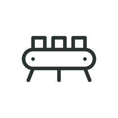 Conveyor system isolated icon, belt conveyor vector symbol with editable stroke