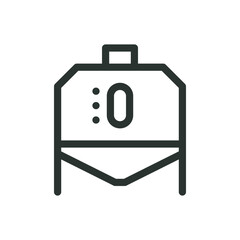 Feed pellet cooler isolated icon, counterflow feed pellets cooler vector symbol with editable stroke