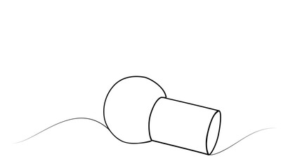 Obraz premium continuous drawing of a sponge with one line. illustration
