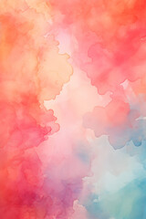 Watercolor vertical background, painting canvas wallpaper, red blue colors