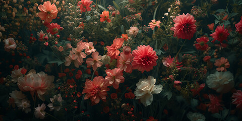 Fototapeta na wymiar pink and black flowers