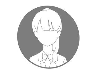 シンプルな女性のシルエットアイコン