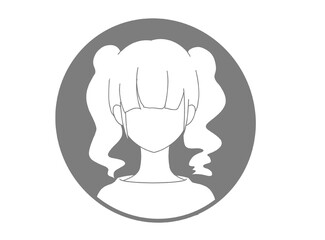 シンプルな女性のシルエットアイコン