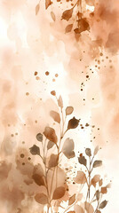 Boho background for decoration. Abstract floral watercolor background leave empty space for text. Beautiful  backdrop. 
