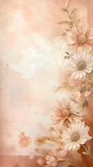 Boho background for decoration. Abstract floral watercolor background leave empty space for text. Beautiful  backdrop. 