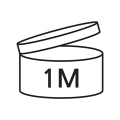 PAO cosmetic icon, mark of period after opening. Expiration time after package opened, white label. 1 month expirity on white background, vector illustration. eps. jpg. png