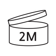 PAO cosmetic icon, mark of period after opening. Expiration time after package opened, white label. 2 month expirity on white background, vector illustration. eps. jpg. png