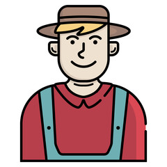 Farmer color icon vector isolated symbol illustration