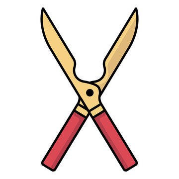 recommend clip art: Scissors farmer color icon vector isolated symbol illustration