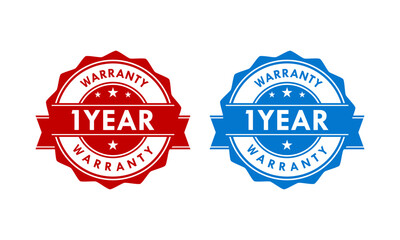 Obraz premium 1 years and lifetime warranty label template illustration