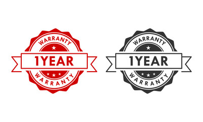 1 years and lifetime warranty label template illustration