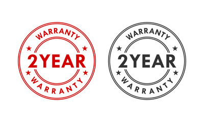 2 years and lifetime warranty label template illustration