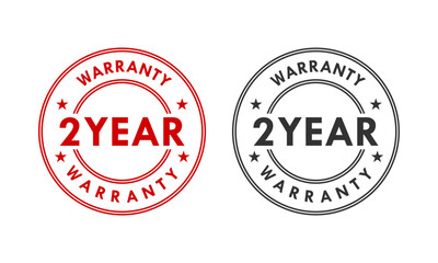 2 years and lifetime warranty label template illustration