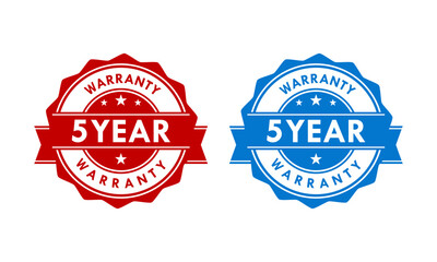5 years and lifetime warranty label template illustration