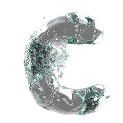 letter logo design water alphabet isolated. 3d illustration render