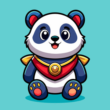 Adorable Panda Warrior: Stock Image Featuring a Cute Baby Panda in Warrior Attire - A Playful and Charming Snapshot of Imaginative Panda Adventures and Endearing Warrior Cuteness.