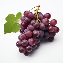 Fototapeta premium Grapes Galore Visual Extravaganza Featuring Whole Bunches and Sliced Grapes on a White Canvas