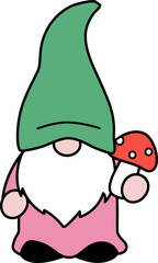 spring garden gnome in cartoon style vector
