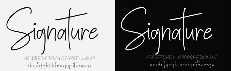 A hand-drawn signature logo design template