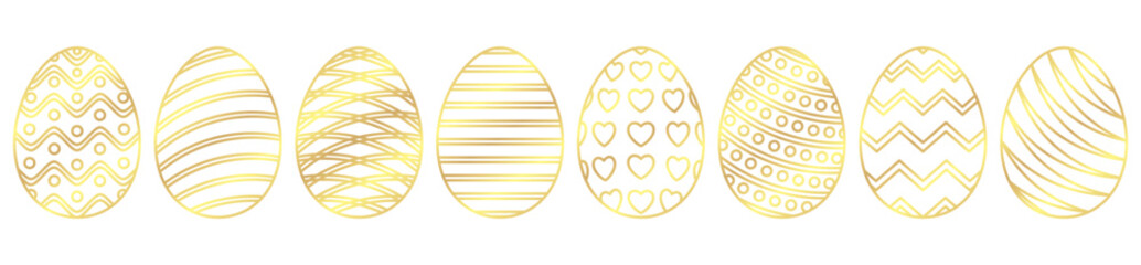 Illustration of gold  easter eggs of vector