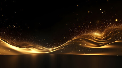Fototapeta na wymiar 3D golden luxury elements for award ceremony background and podium