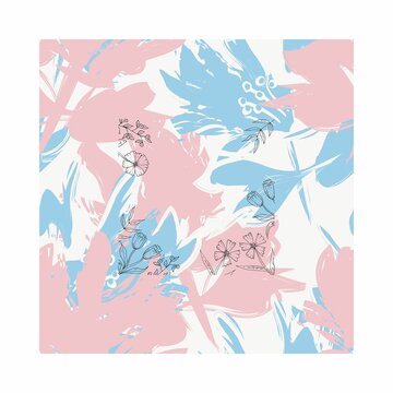 Spring vintage design pattern decoration floral herb flower print fabric blossom summer art. Textile flowers illustration design. 