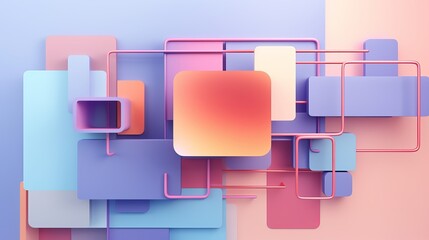 Vibrant multicolored tech background: stunning 3d geometric structure in clean, modern pastel design - perfect for digital projects! | adobe stock image