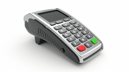 Payment terminal. Isolated on white 