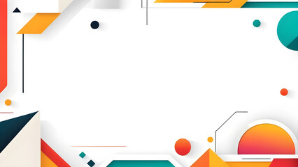 Obraz premium geometric-flat-illustration-series-of-interlocking-shapes-forming-an-intricate-frame-bright