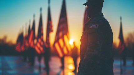 USA Memorial Day Tribute: Honoring Heroes and Patriotism - obrazy, fototapety, plakaty